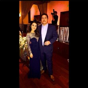 Formal navy fitted dress